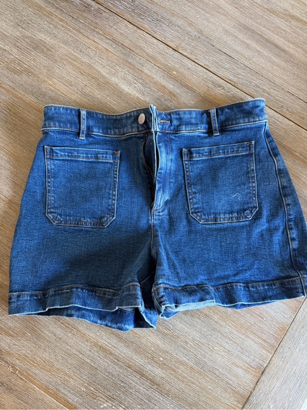 LOFT Indigo Denim High-Rise Jean Shorts
